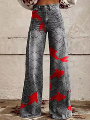 Sophie | Stijlvolle Wijde Broek met Kleurrijke Print