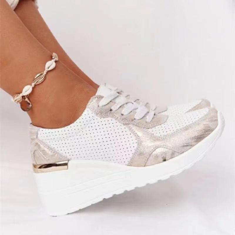 Air Sneakers | Nooit meer pijnlijke voeten in de kleur Beige voor dames in stijl geschikt voor alle seizoenen.