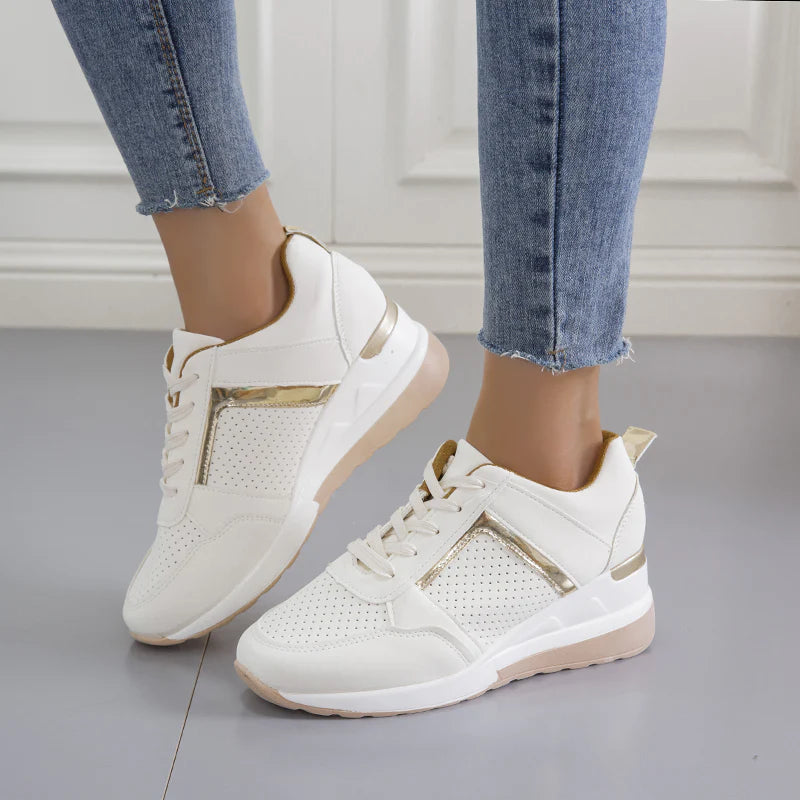 Air Sneakers | Nooit meer pijnlijke voeten in de kleur Beige voor dames in stijl geschikt voor alle seizoenen.