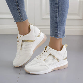 Air Sneakers | Nooit meer pijnlijke voeten in de kleur Beige voor dames in stijl geschikt voor alle seizoenen.