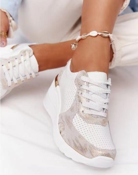 Air Sneakers | Nooit meer pijnlijke voeten in de kleur Beige voor dames in stijl geschikt voor alle seizoenen.
