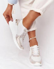 Air Sneakers | Nooit meer pijnlijke voeten in de kleur Beige voor dames in stijl geschikt voor alle seizoenen.