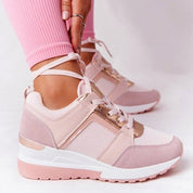 Air Sneakers | Nooit meer pijnlijke voeten in de kleur Roze voor dames in stijl geschikt voor alle seizoenen.