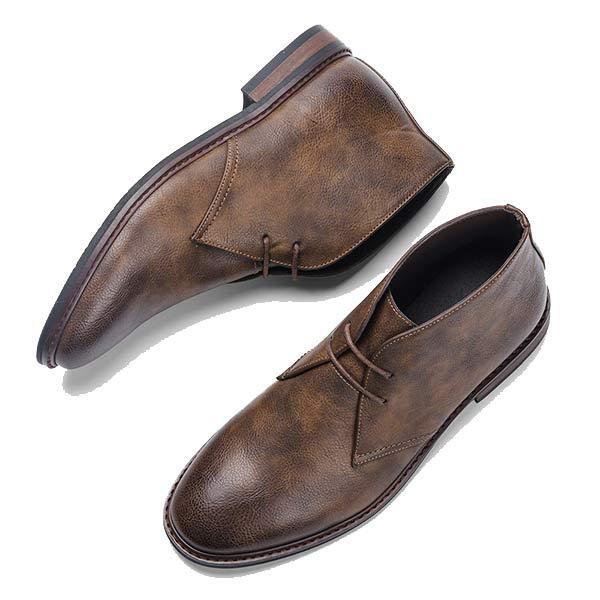 Albert | Vintage Lederen Enkelboots in de kleur Bruin voor heren in stijl ideaal voor de herfst.
