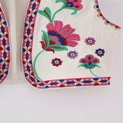 Alexsandra | Bloemen Gilet in de kleur Lichtblauw voor dames in stijl ideaal voor de zomer.