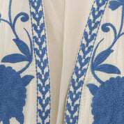 Alexsandra | Bloemen Gilet in de kleur Lichtblauw voor dames in stijl ideaal voor de zomer.