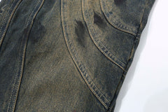 Amerigo | Heren vintage baggy straatjeans met golvende lijnen in de kleur Grijs voor heren in Streetwear stijl ideaal voor de herfst.