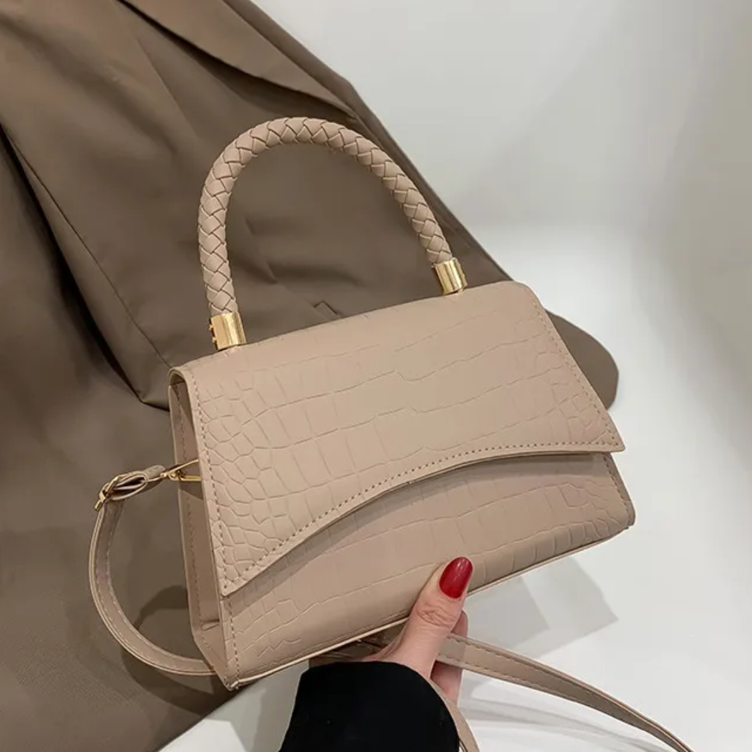 Andrea Handtas | Met handige bovenhandvat in de kleur Khaki voor dames in stijl geschikt voor alle seizoenen.