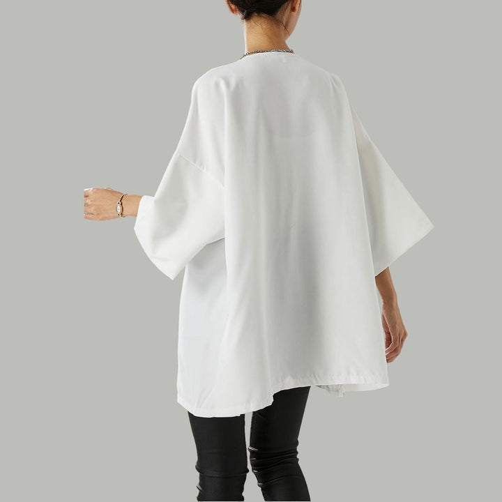 Annabel | Asymmetrische blouse in de kleur Wit voor dames in Formal stijl ideaal voor de herfst.