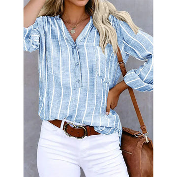 Gestreepte blouse - perfect voor elke gelegenheid. Biedt moeiteloos comfort, warmte en een trendy uitstraling. Gemaakt van duurzaam materiaal van hoge kwaliteit.