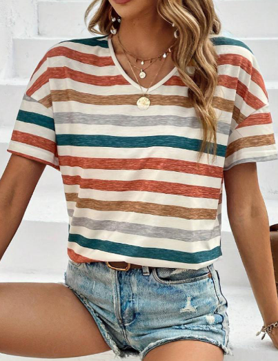 Stijlvol Gestreept Dames T-shirt - Anouk
