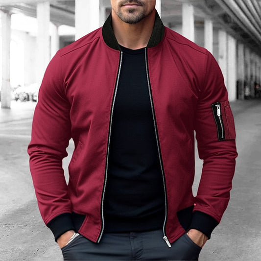 Armand | Stijlvol bomberjack voor mannen in de kleur Rood voor heren in Streetwear stijl ideaal voor de herfst.