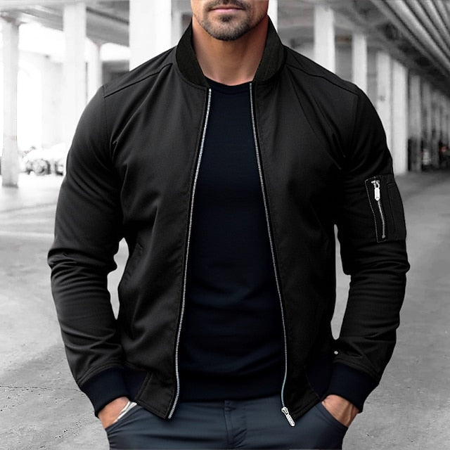 Armand | Stijlvol bomberjack voor mannen in de kleur Zwart voor heren in Streetwear stijl ideaal voor de herfst.