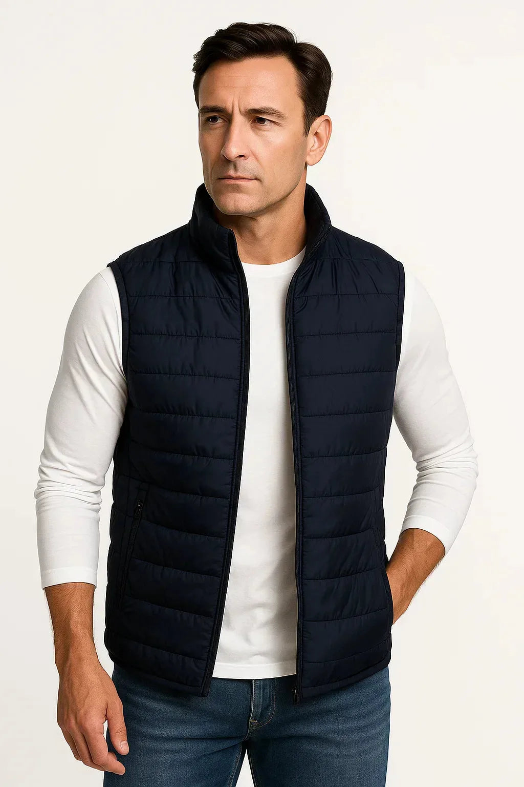 Bodywarmer met mock neckline