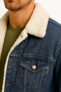 Spijkerjas met fleece voering