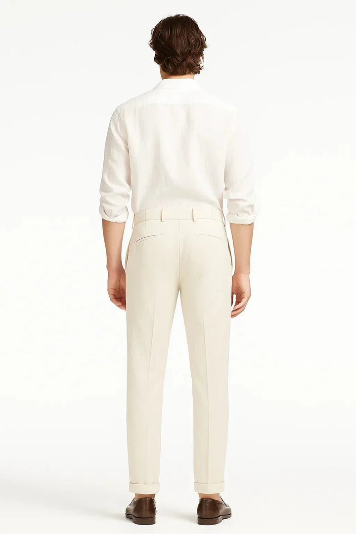 Slim-fit pantalons met pleats