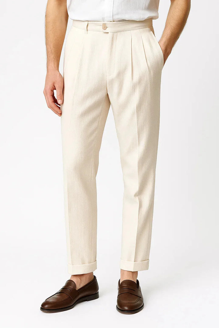 Slim-fit pantalons met pleats