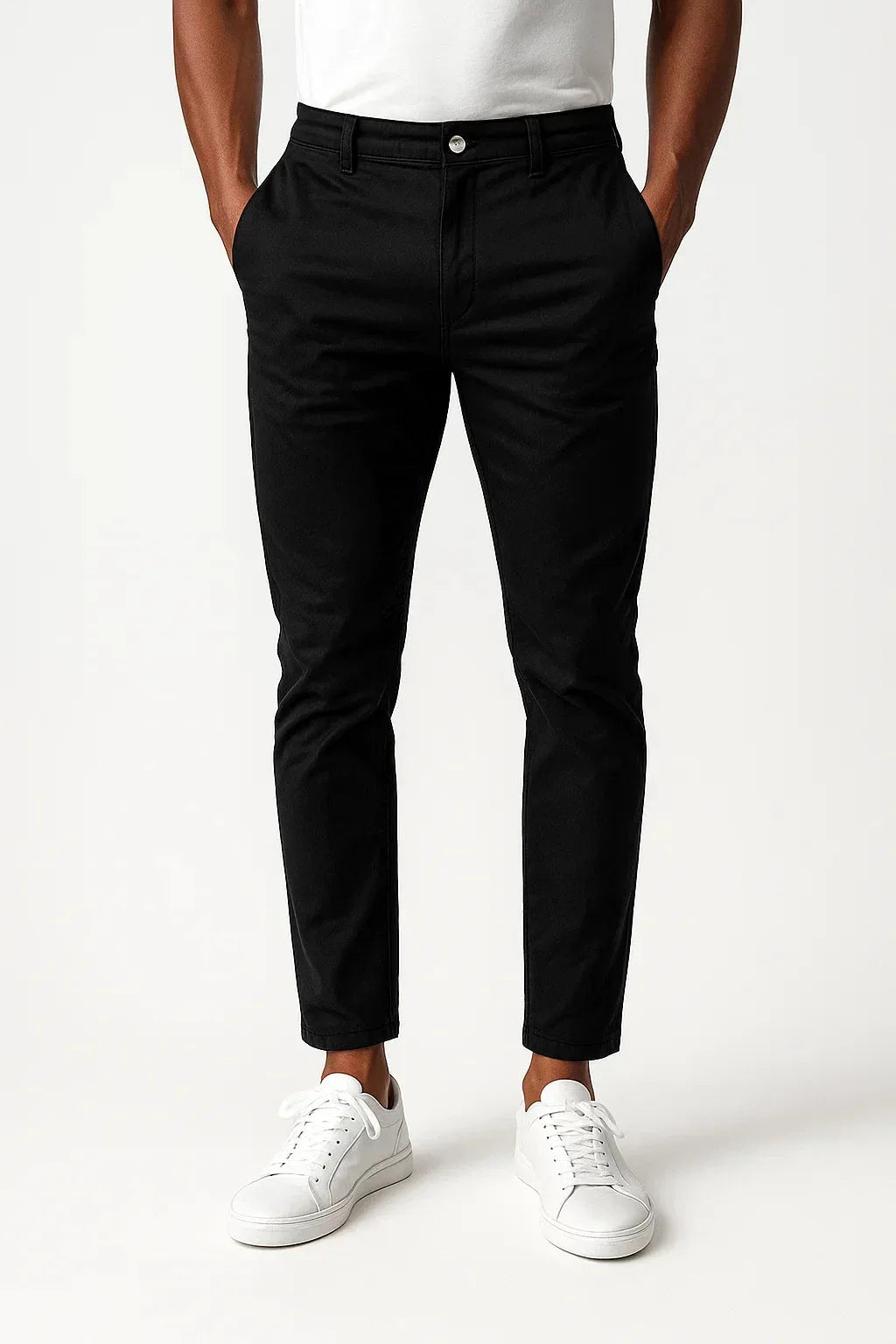 Chino's slim fit met zijzakken