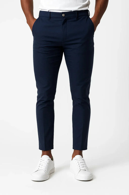 Chino's slim fit met zijzakken