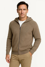 Cardigan met capuchon en rits