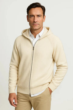 Cardigan met capuchon en rits