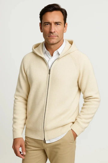Cardigan met capuchon en rits