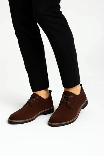 Oxfords met suede leren bovenwerk