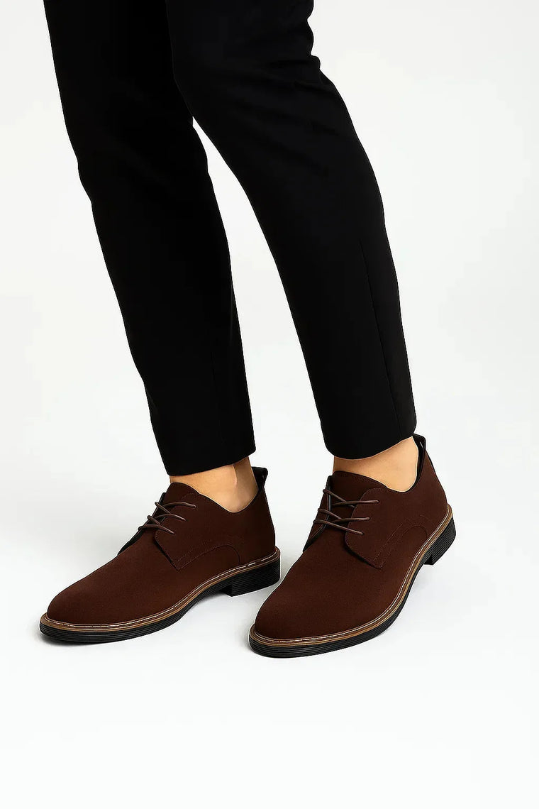 Oxfords met suede leren bovenwerk