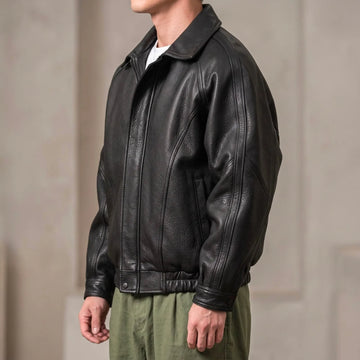 Leren jas met zip closure