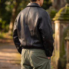 Leren jas met zip closure