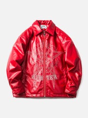 Aukje | Stijlvol straatracejack in de kleur Rood voor dames in stijl ideaal voor de herfst.