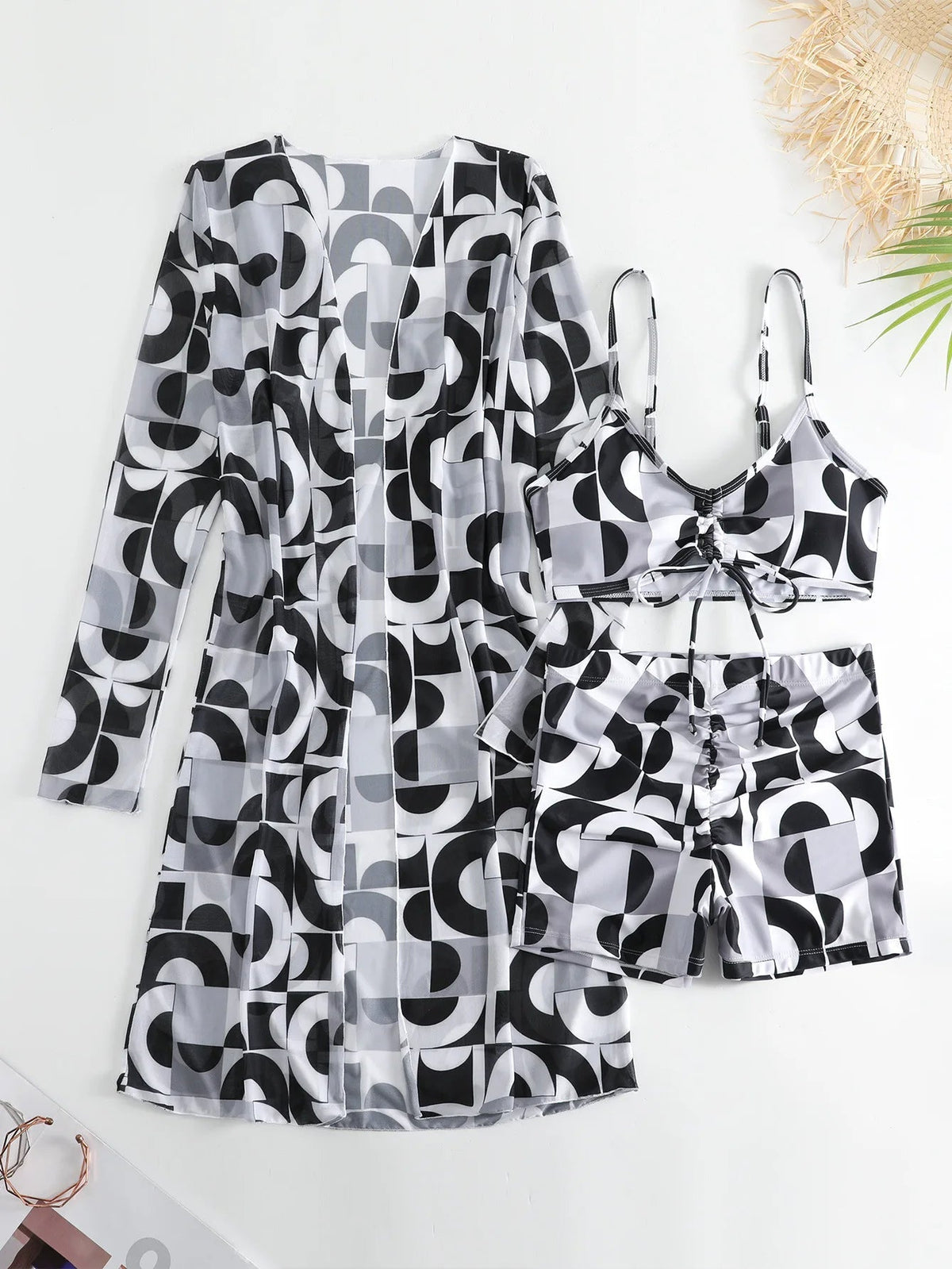 Aya bikini set | 3-delig & trendy in de kleur Blauw voor dames in Beach stijl ideaal voor de zomer.