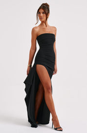 Stijlvolle Off-Shoulder Maxi Jurk met Hoge Split - Ayla