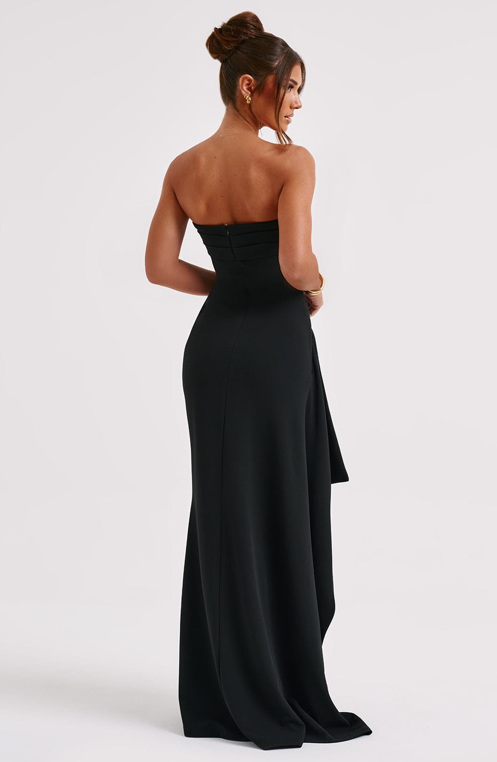 Stijlvolle Off-Shoulder Maxi Jurk met Hoge Split - Ayla