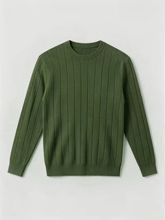 Ribbed sweater met ronde hals