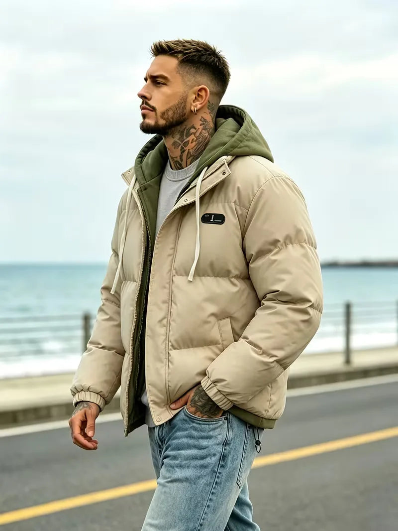 Oversized puffer jacket met capuchon