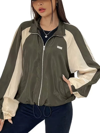 Track jacket met kleurblok ontwerp