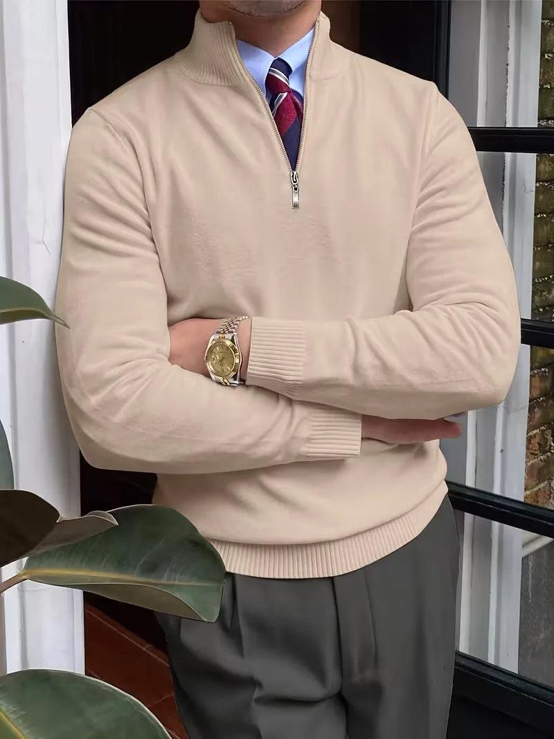 Trui met kraag en half-zip