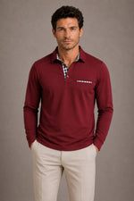Polo met lange mouwen en kraagdetail