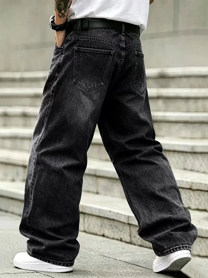 Loose fit jeans met meerdere zakken