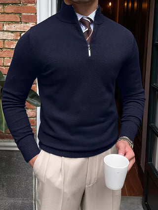 Trui met kraag en half-zip