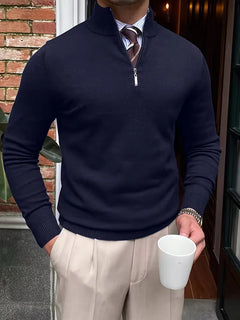 Trui met kraag en half-zip