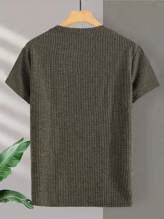 Casual heren T-shirt met jacquard patroon