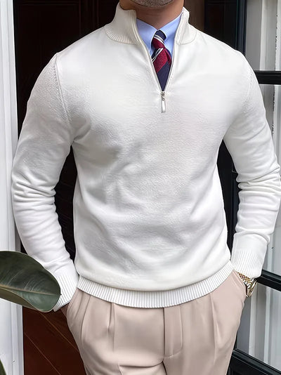 Trui met kraag en half-zip