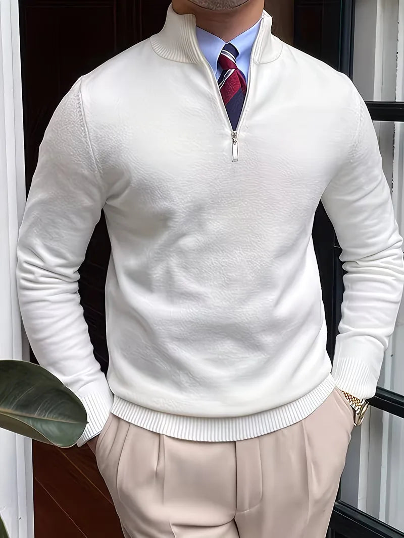 Trui met kraag en half-zip