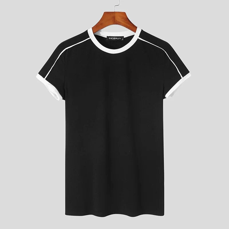 Bart | Dynamisch patchwork T-shirt voor heren in de kleur Zwart voor heren in Streetwear stijl ideaal voor de zomer.