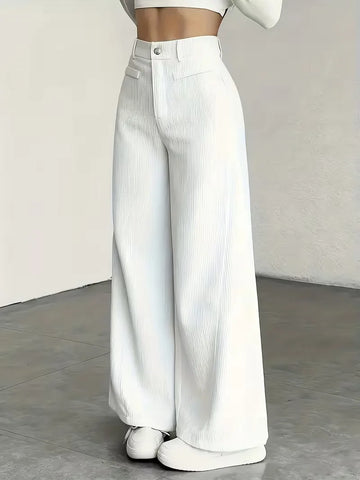 Wide leg broek met hoge taille