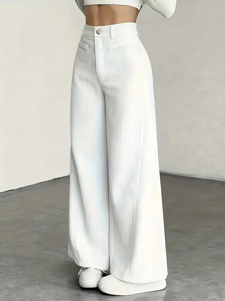 Wide leg broek met hoge taille