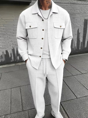 Lounge set met button-up cardigan