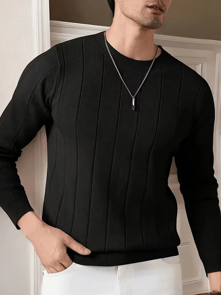 Ribbed sweater met ronde hals